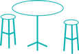 Cocktail Table with Stools