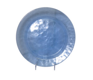 Light Blue Hammered Glass Charger