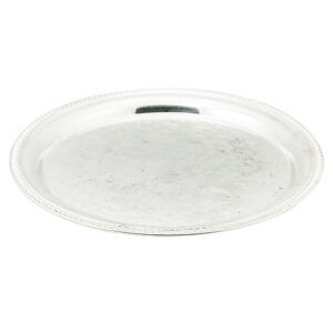 16 Inch Round Silver Tray