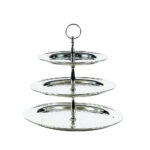 3 Tier Large Silver Round Tray