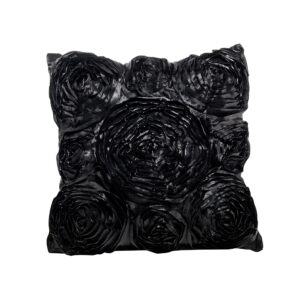 Lounge Pillow Black Rosette Oblong