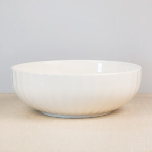 White Faceted Serving Bowl