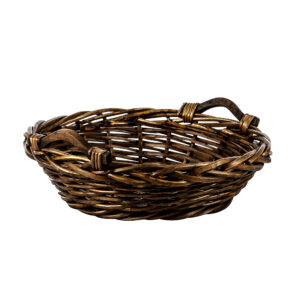 Medium Round Basket with Wood Handles