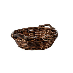 Small Round Basket with Wood Handles