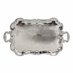 23" x 14" Silver Footed Tray with Handles