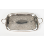 18" x 13" Silver Footed Tray with Handles