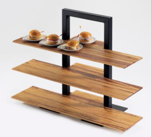 3-Tier Frame Riser With Bamboo Shelves